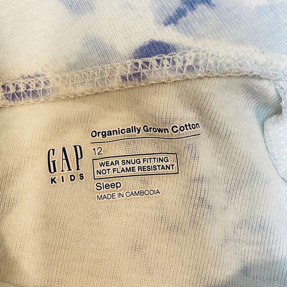 ~ GAP KIDS 12 PJ Set Tie Dye Organic Purple Blue Pajamas Long Pants Short Sleeve - Picture 14 of 16
